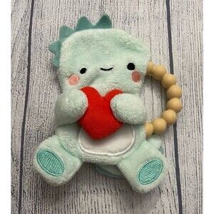Pearhead Silicone Plush Teether Dinosaur Toy, Baby Activity Toy Plush